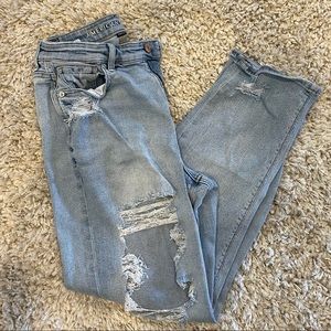 AE Destroyed Mom Jeans